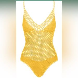 Robin Piccone Pique V-Neck One-Piece Swimsuit Size CROCHETED STYLE SIZE 10